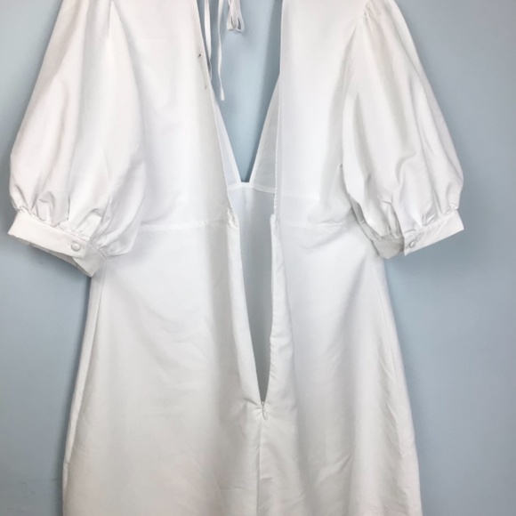 BooHoo White Puff Sleeve Dress - Picture 2 of 5